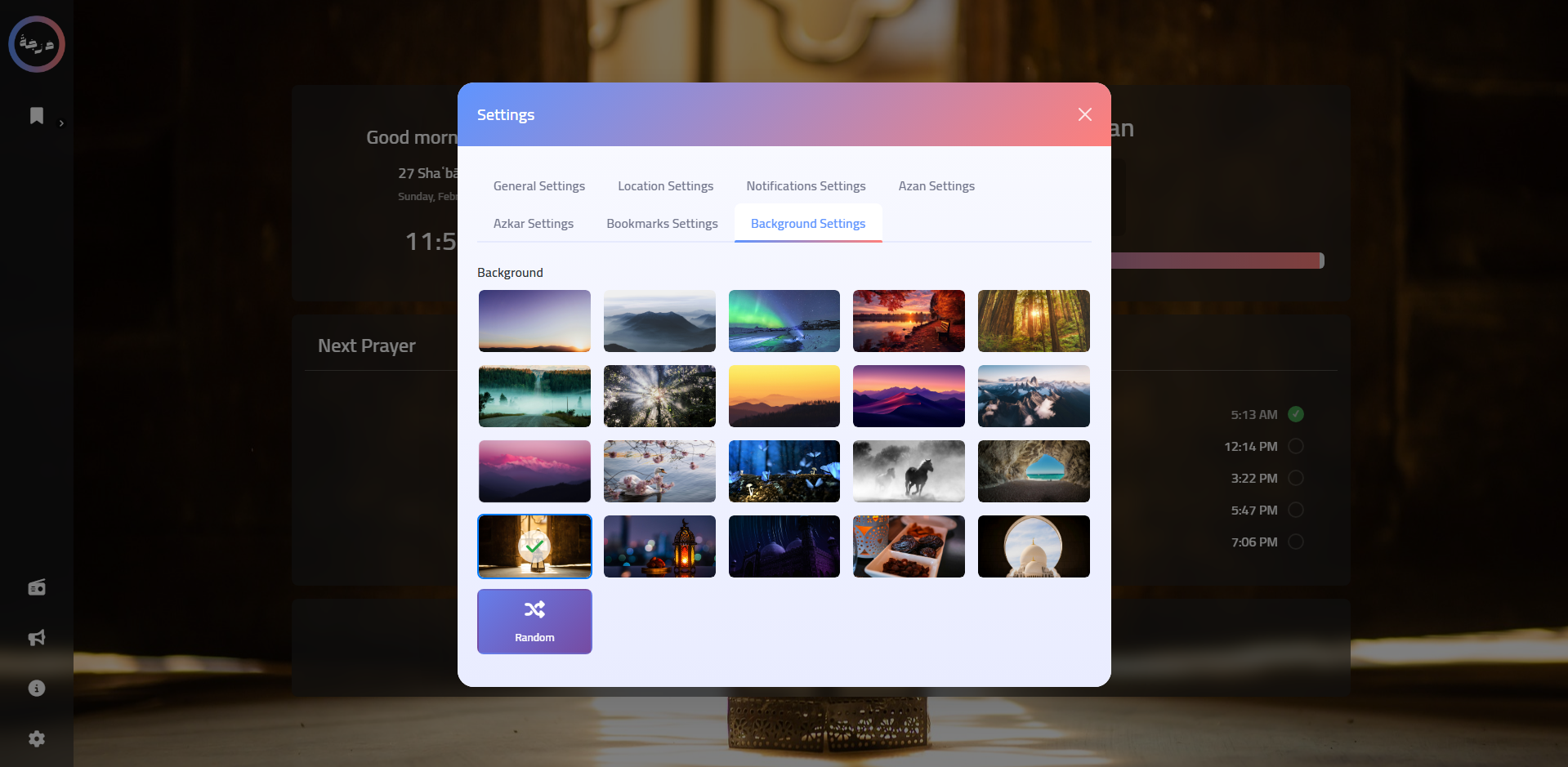 Background Settings